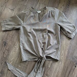 Women’s Plaid Tie-Front Top